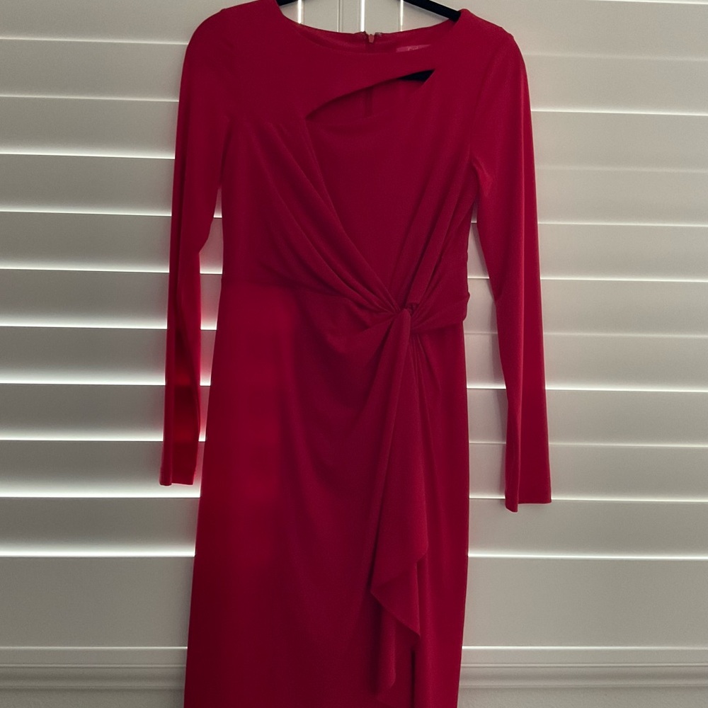 Catherine Malandrino Vibrant Red Long Sleeve Dress